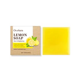 OceAura Lemon Herbal Vitamin C Soap Cleanser Body Skin Bath Mild Clean Refreshing Oil Control Skincare Soap (Option: 100g-108g-2.48*2.48*1.06inch)